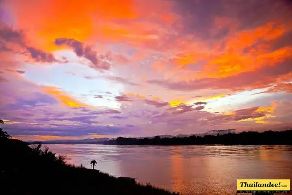 mekong river sunset