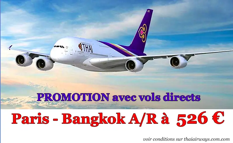 promotion vols directs pas chers thailande