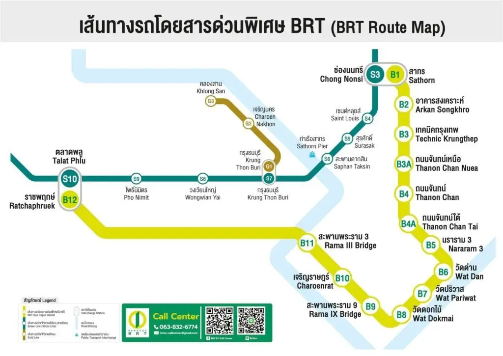 brt bus map route bangkok